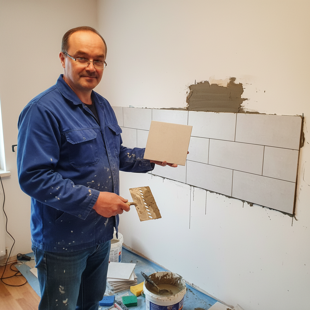 Pose de carrelage par Vikont